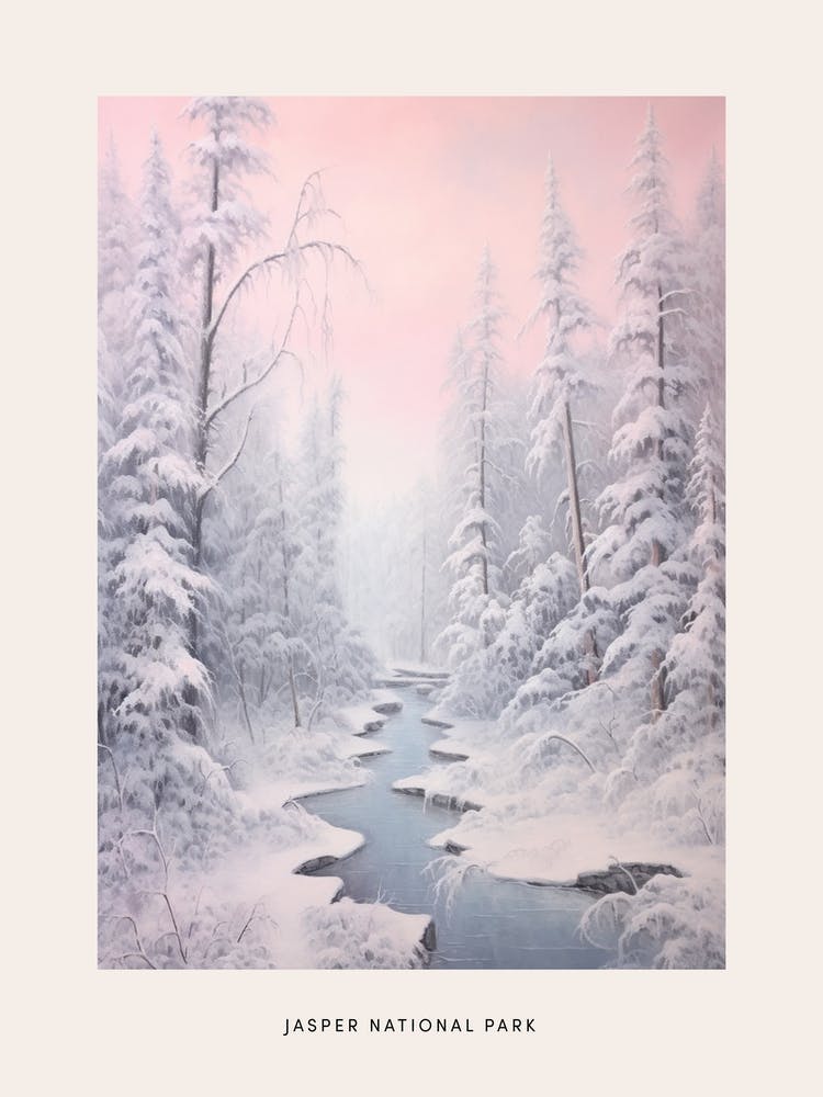 Dreamy Winter National Park Poster  Jasper National Park Canada 3