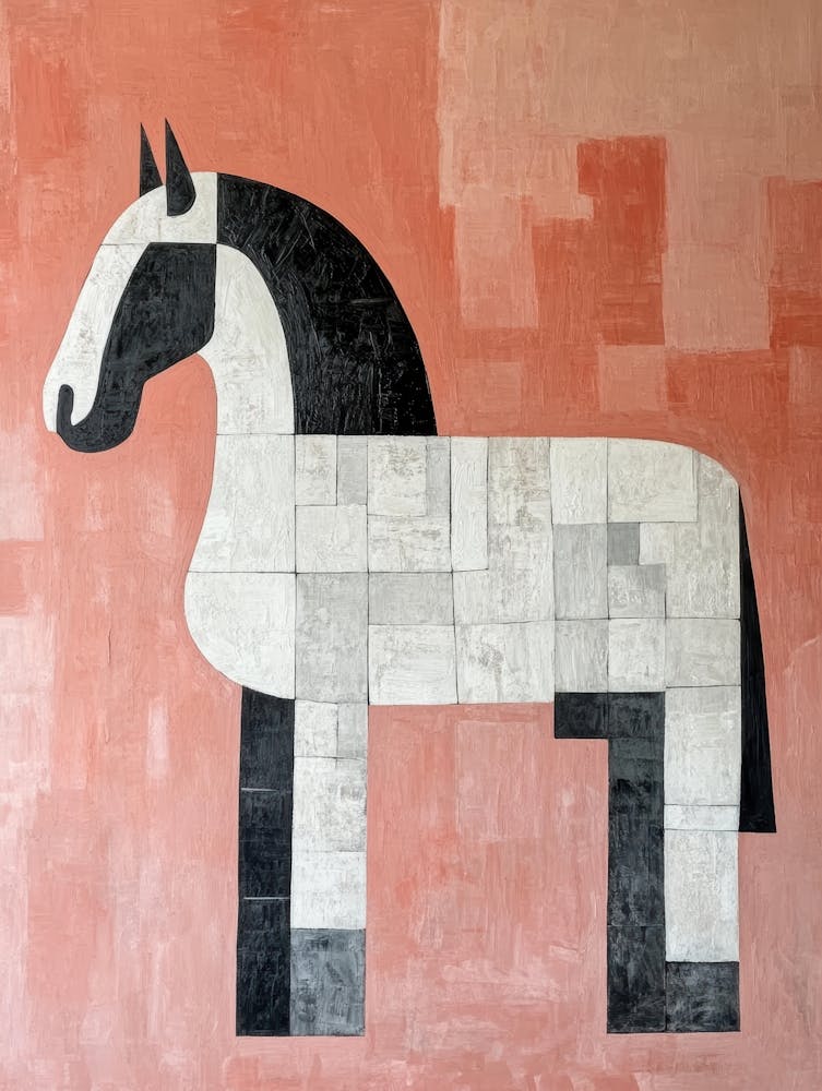 Horse On A Pink Wall