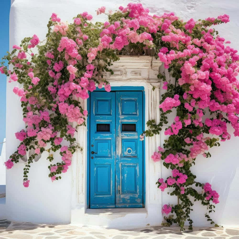 Pink Bougainvillea Door