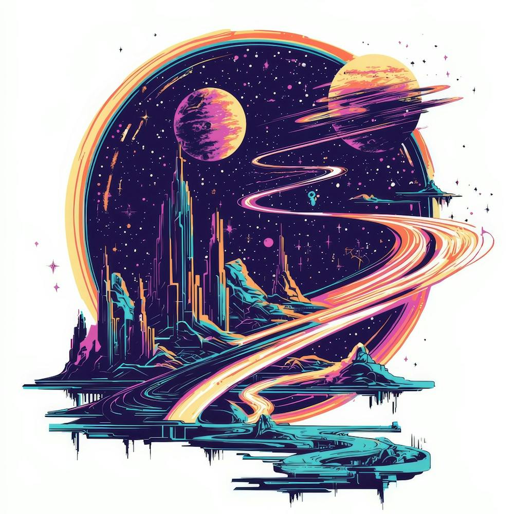 Space City.Generated AI. Wall 6