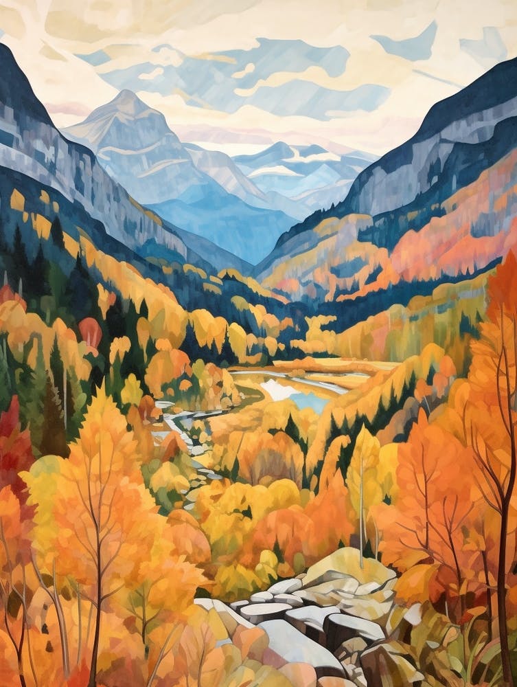 Autumn National Park Painting Berchtesgaden National Park Germany 3