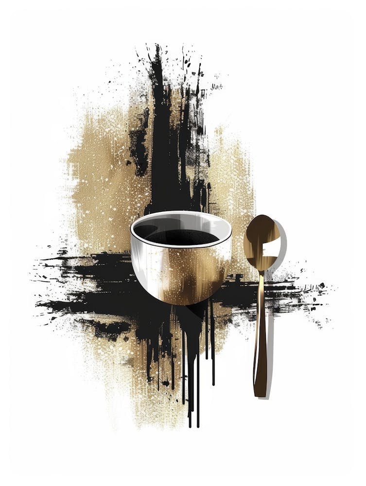 Tasse Kaffee mit Löffel