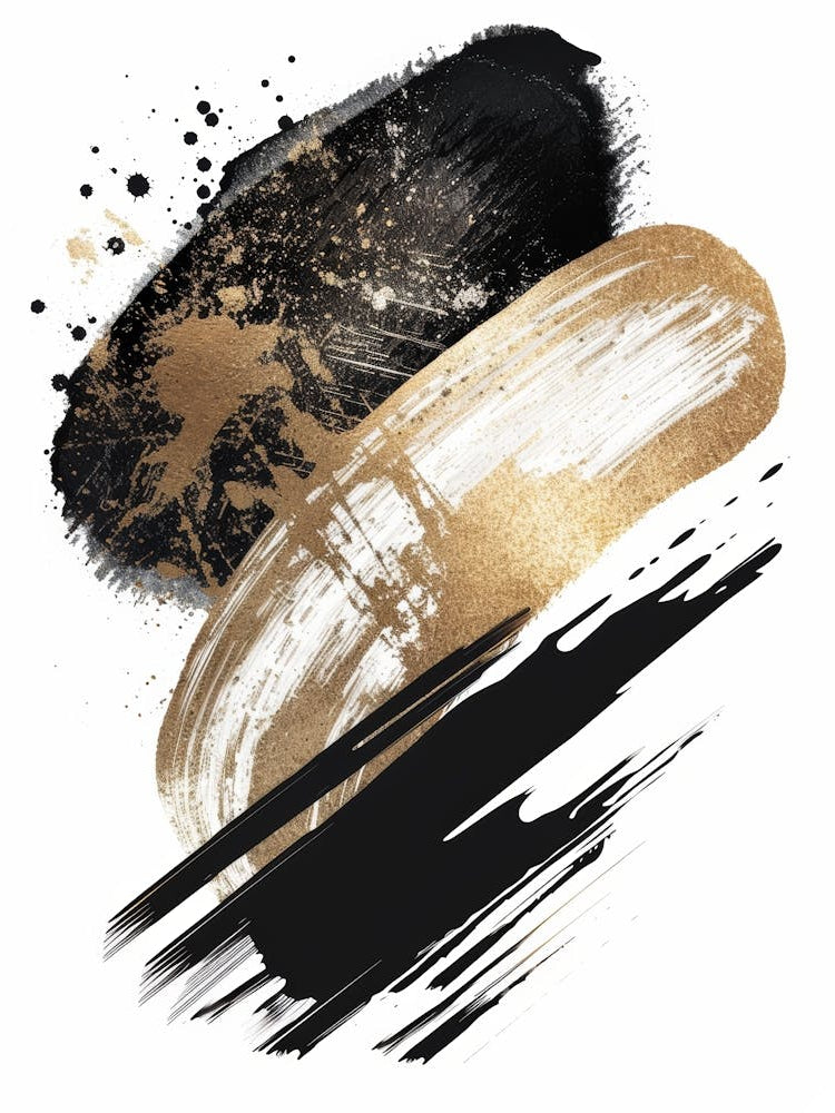 Gold And Black Brushstrokes 4