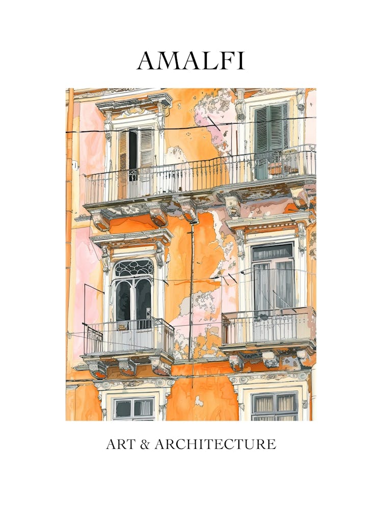 Amalfi Travel And Architecture Poster 2