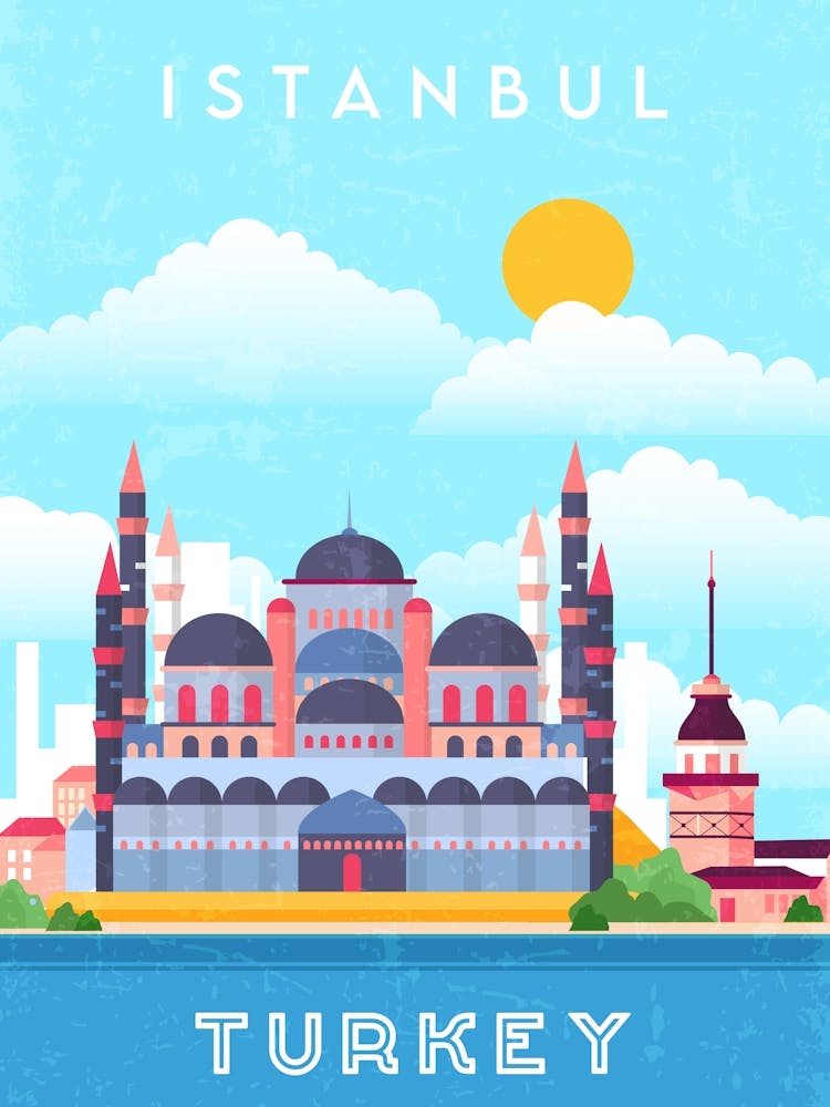Istanbul, Turkey — Retro travel minimalist poster 2