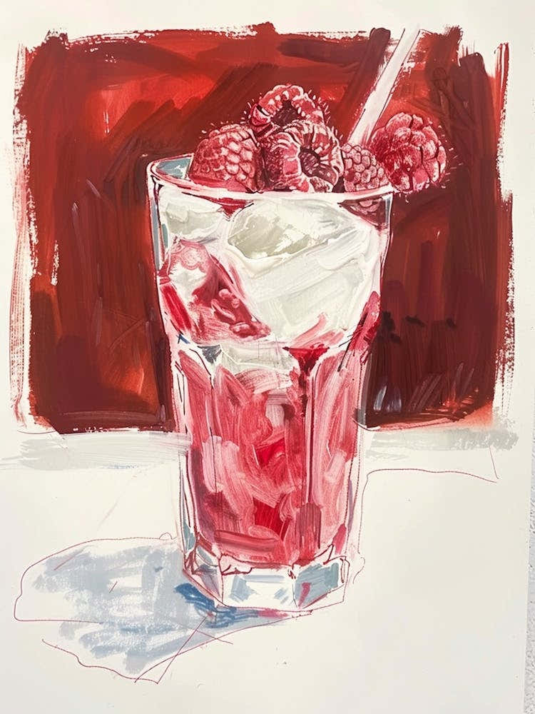 Rasperry Trifle Painting Brushstrokes