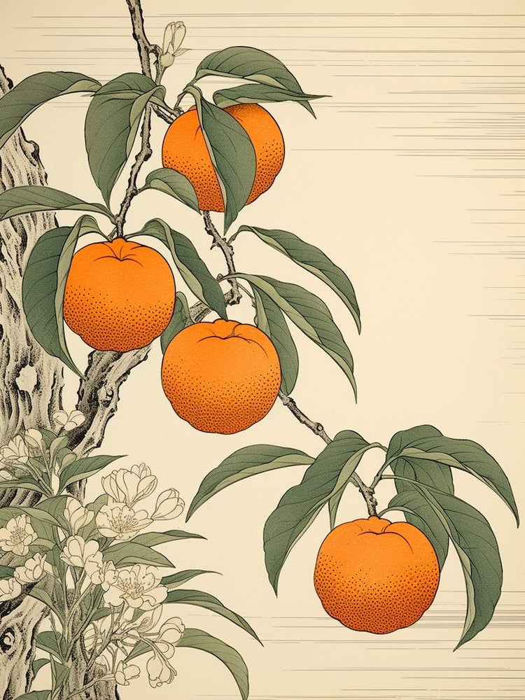Tachibana Mandarin Orange 22 Vintage Japanese Botanical