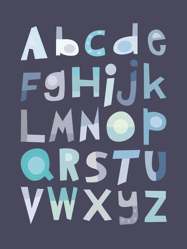 Blue Dark Alphabet