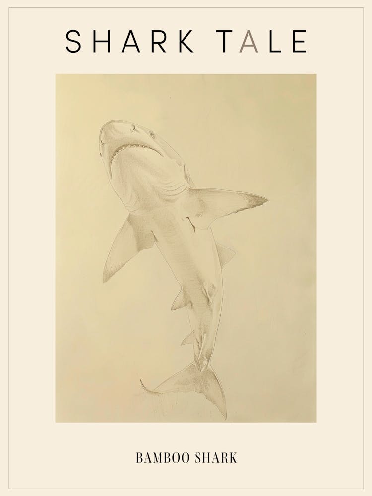 Bamboo Shark Vintage Illustration 4 Poster
