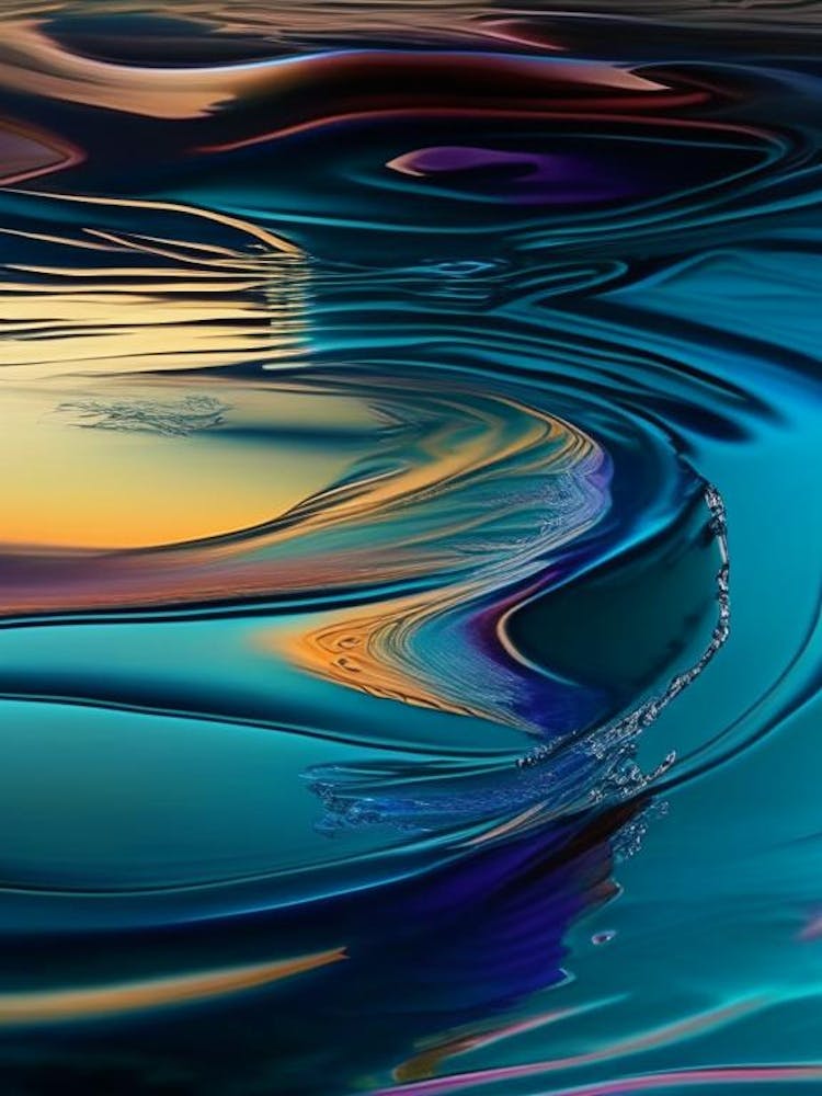 Water Abstract Art Waterscape Crayon 1