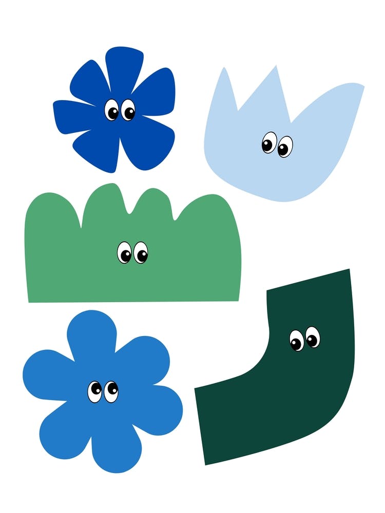 Friendly Shapes Blue & Green
