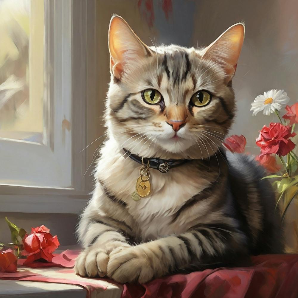 Portrait Of Domestic Shorthair Cat