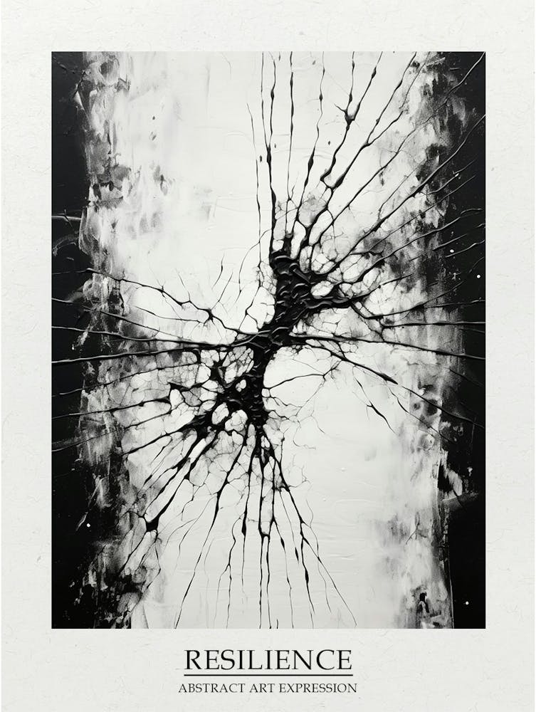 Resilience Abstract Black And White 2 Poster