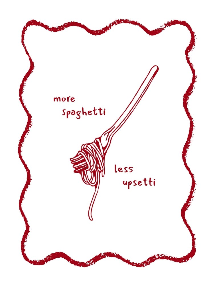 Red More Spaghetti Less Upsetti Pasta
