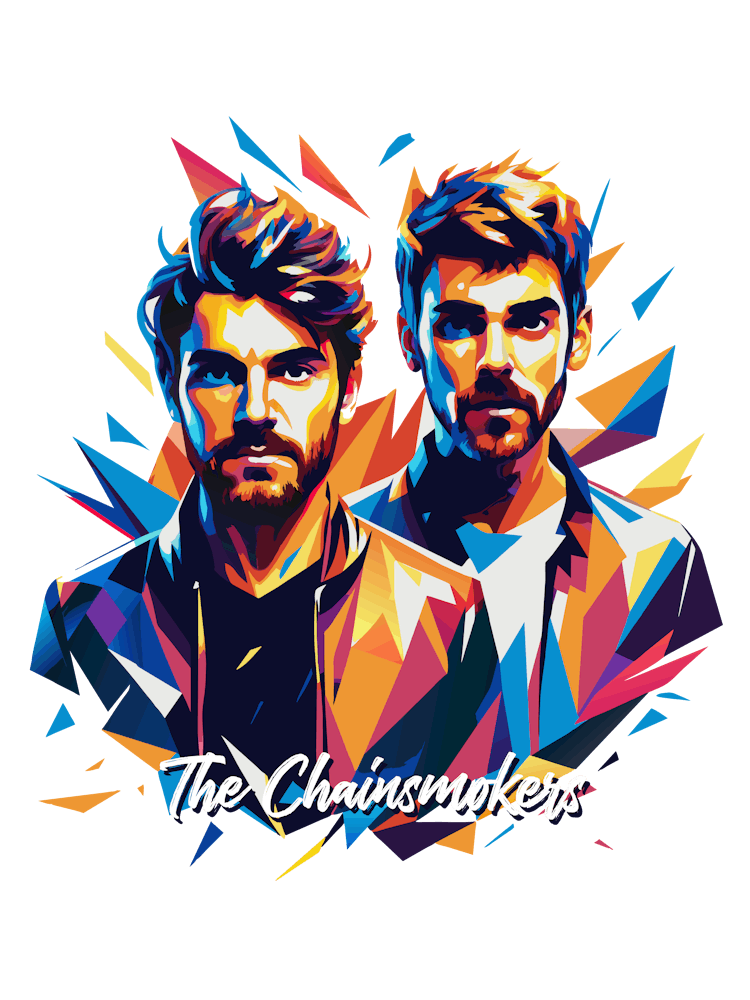 The Chainsmokers 01 Portrait Music Icon WPAP Pop Art Style