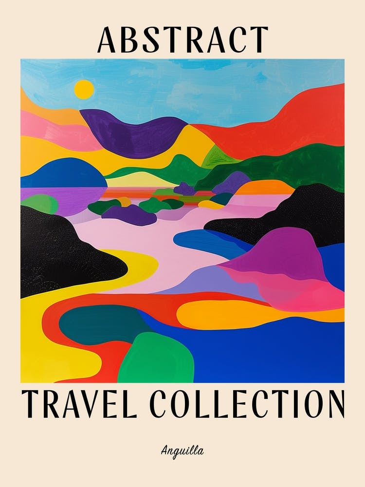 Abstrakte Reisekollektion Plakat Anguilla 8