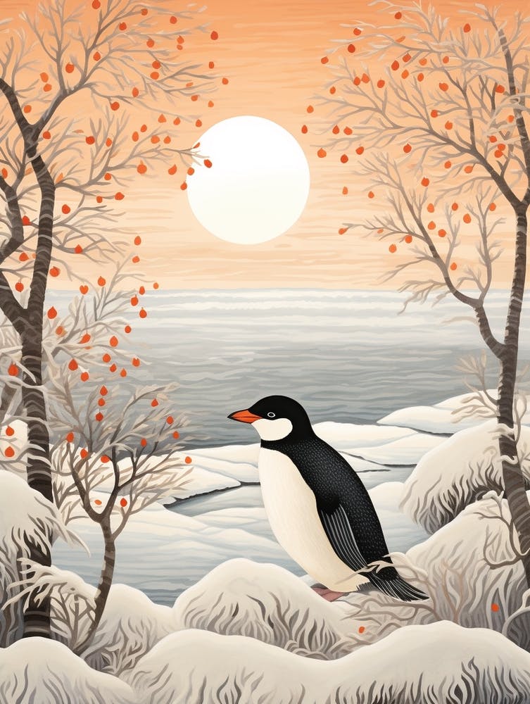 Winter Bird Painting Penguin 3