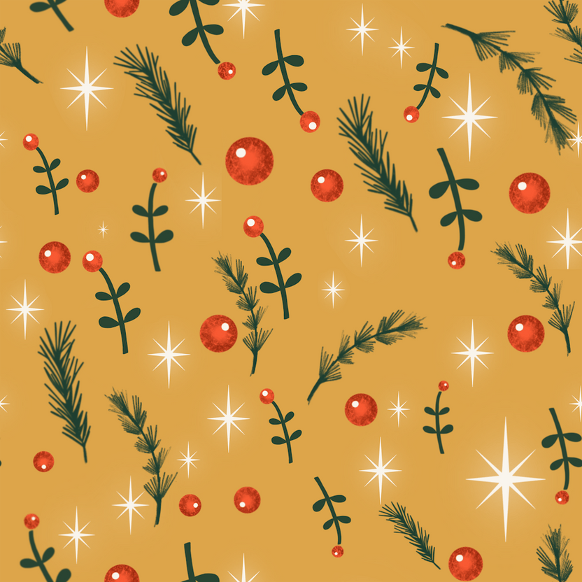 Happy Holidays Foliage Yellow