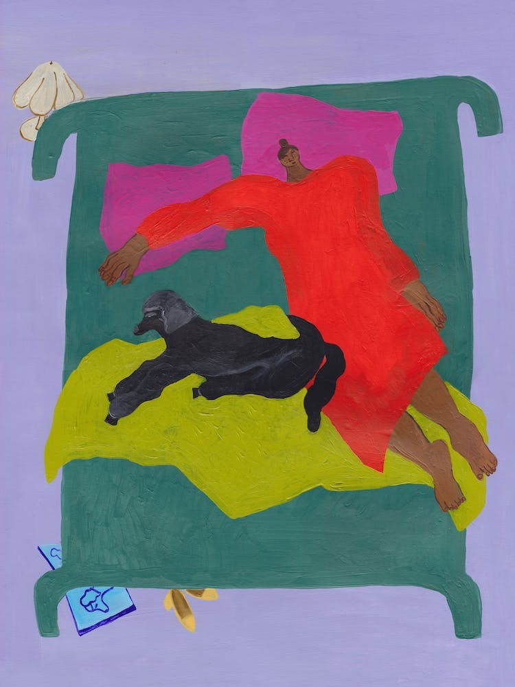 Dog On Bed