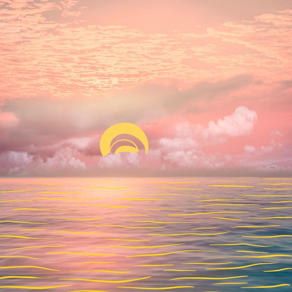 Graphic Sun In The Ocean Square