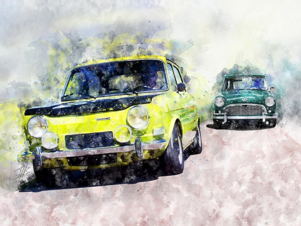 Mini chases Simca Rallye