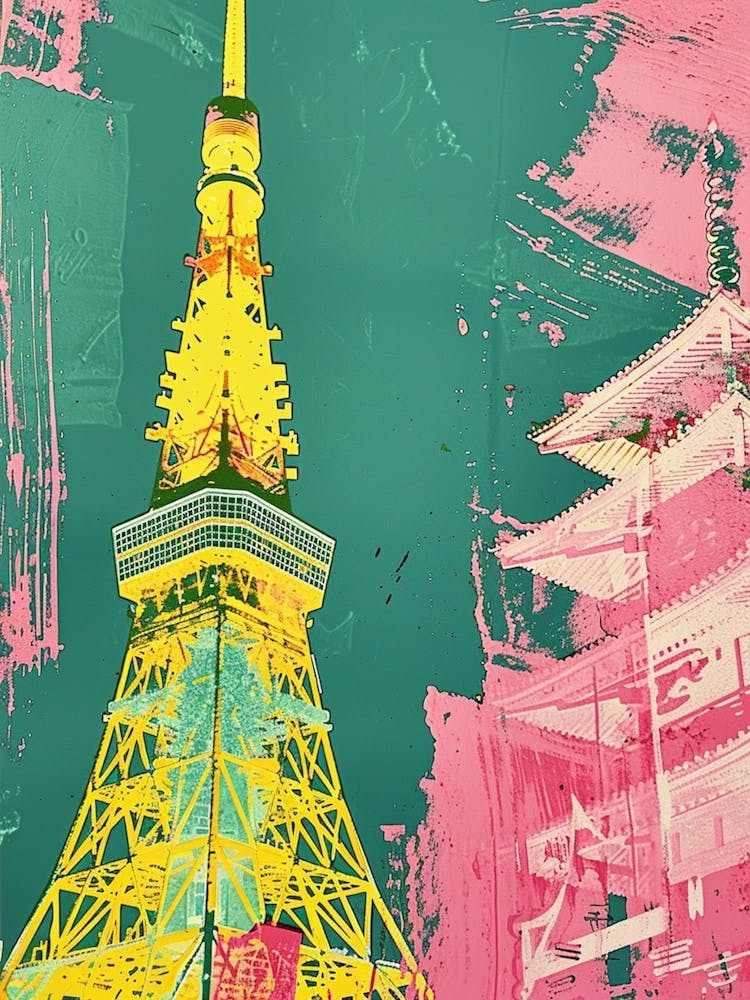 Tokyo Tower Duotone Silkscreen 1
