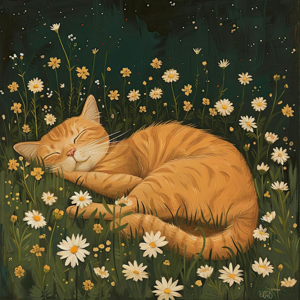 Ginger Cat Fairycore Painting 2