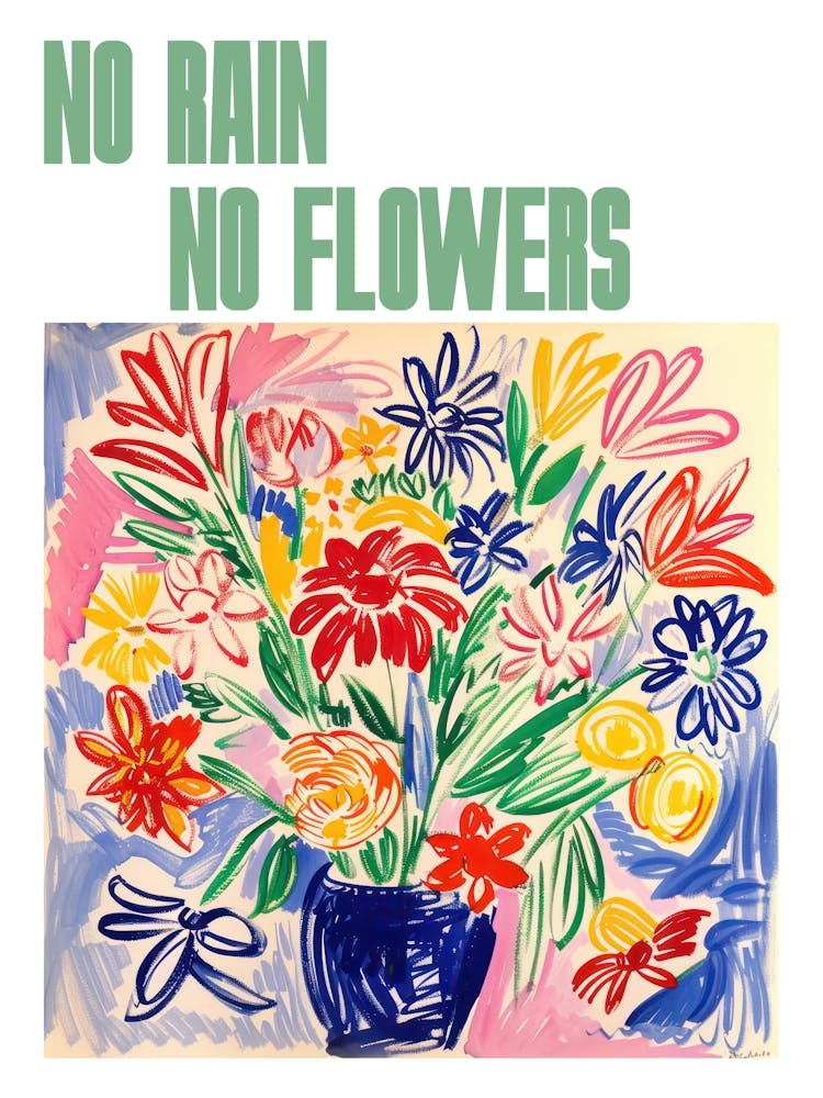 Kein Regen Keine Blumen Poster Florales Gemälde Matisse-Stil 4