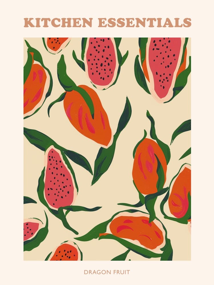 Dragon Fruit Pattern Illustration Poster 2