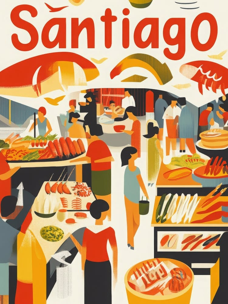 Aihrgdesign A 1970s Inspired Travel Poster For Santiago