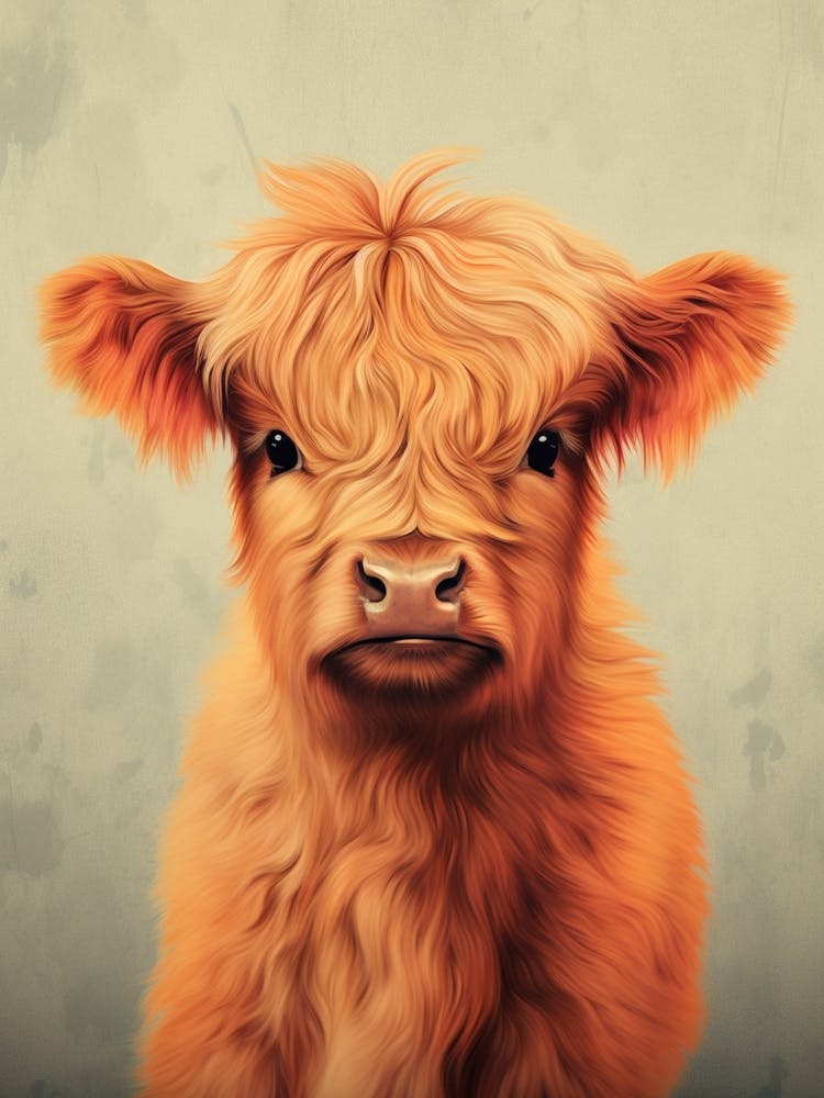 Illustrative Portrait Of Baby Cow
