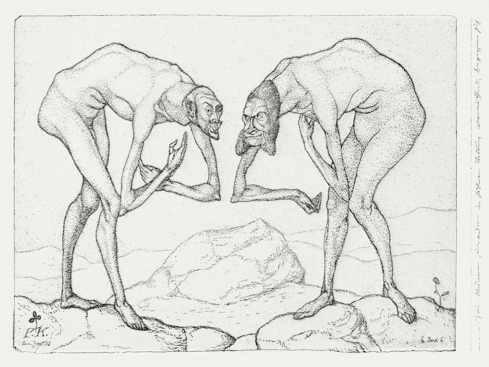 Two Men Meet, Each Believing The Other To Be Of Higher Rank (1903), Paul Klee