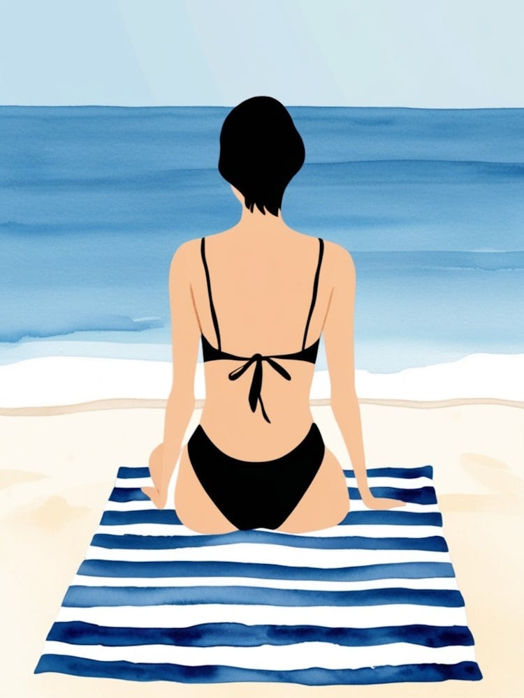 Woman In Bikini On Beach