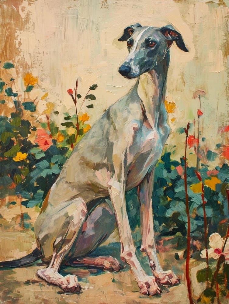 Greyhound Acrylic Painting 7