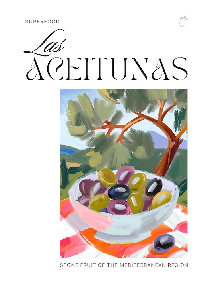 Las Aceitunas - style exhibition poster