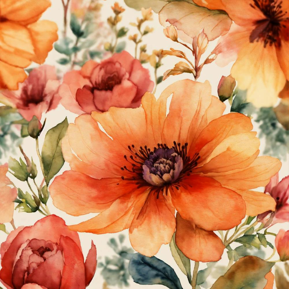 Motif floral aquarelle