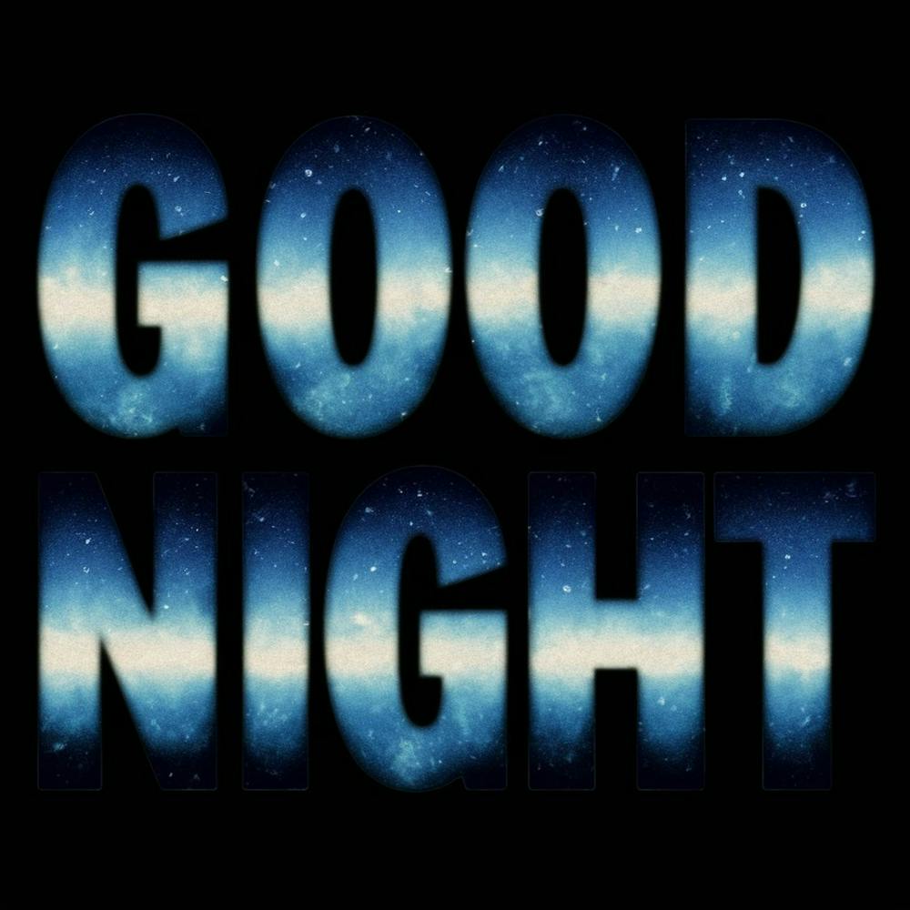 A Minimalist Font To Spelling Out Good Night World With Small Stars Dotting The I And Forming A Subtle Border Around The Text