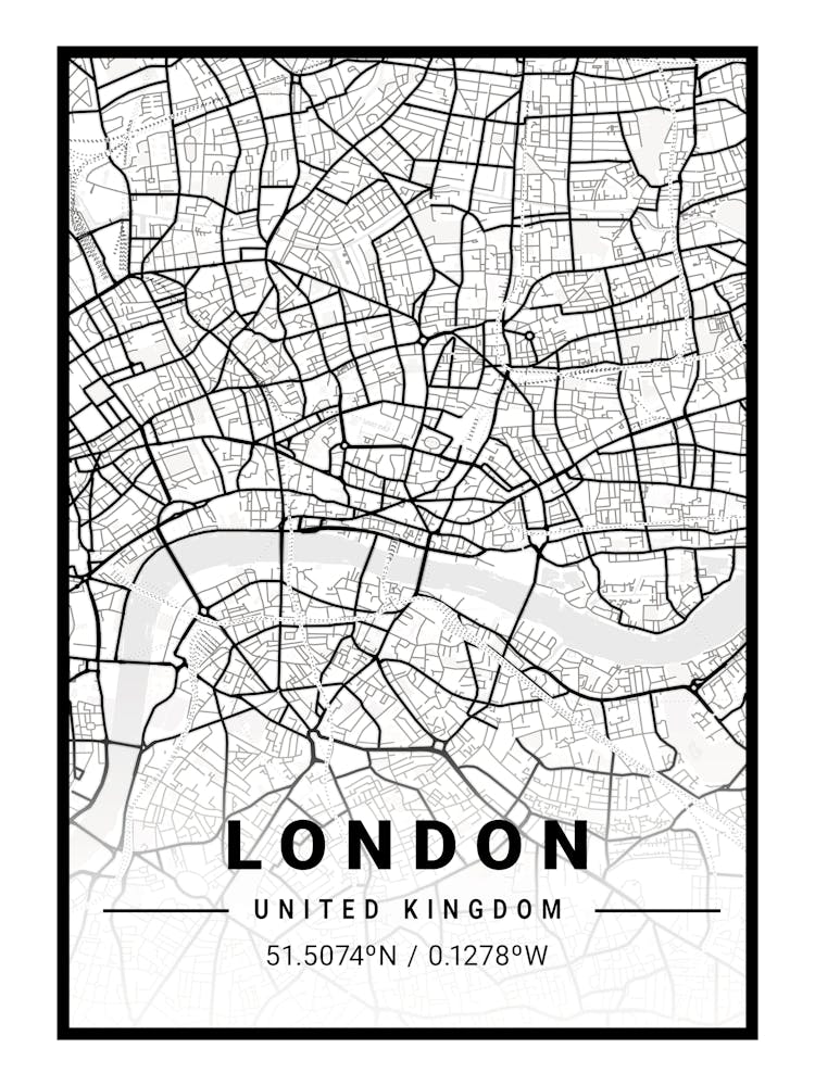 London United Kingdom Map Print