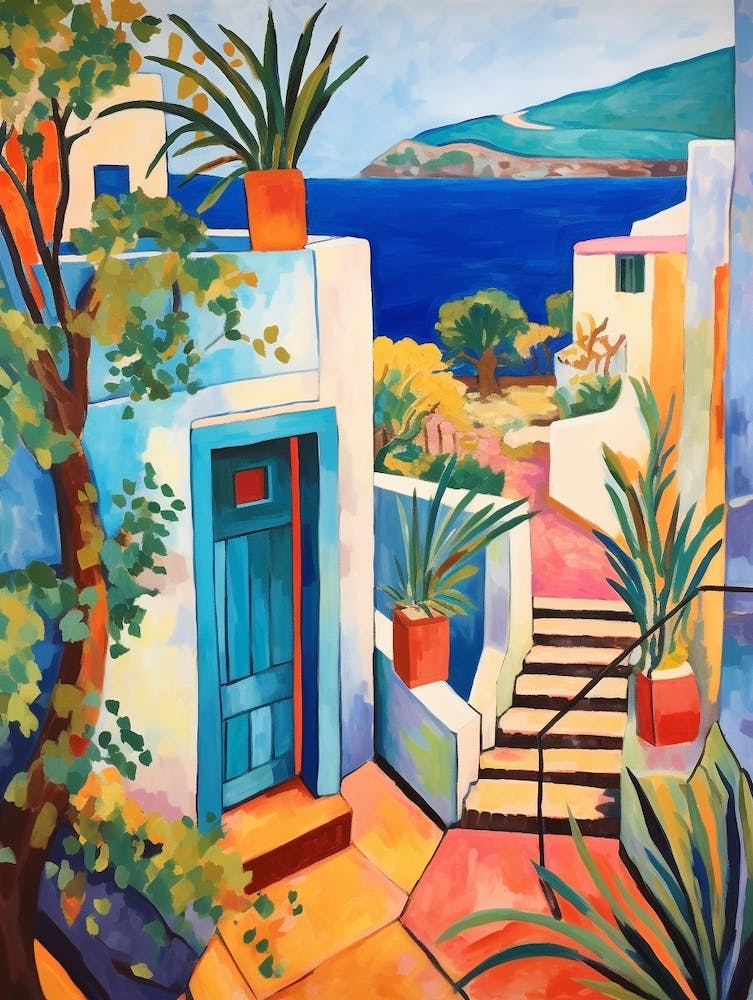 Santorini Greece 2 Fauvist Painting