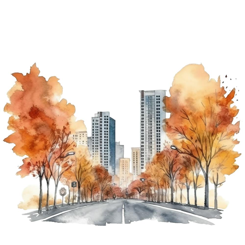 Watercolor Cityscape 2