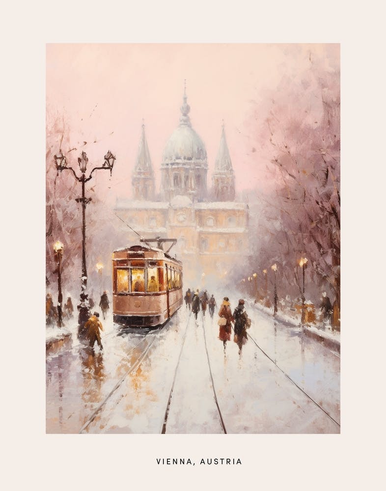 Dreamy Winter Painting Poster Vienna Austria 1
