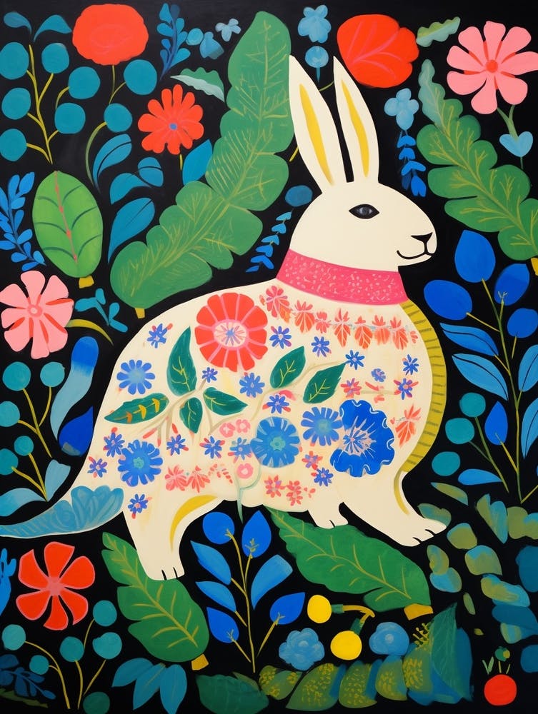 Maximalist Animal Painting Rabbit 3