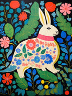 Maximalist Animal Painting Rabbit 3
