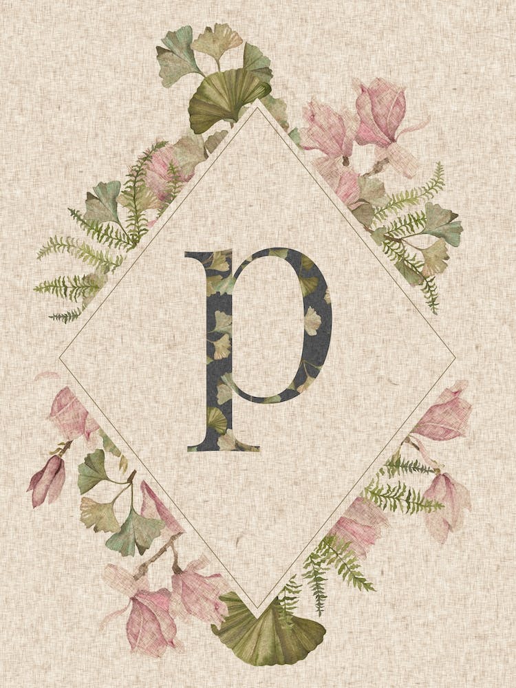 Floral Monogram P