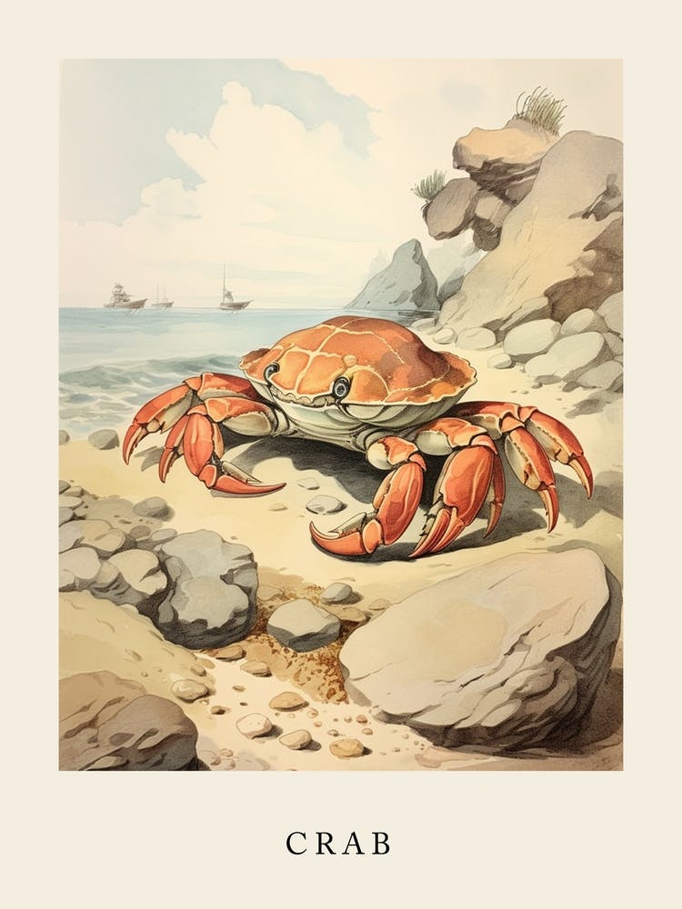 Beatrix Potter Inspired  Animal Watercolour Crab 2