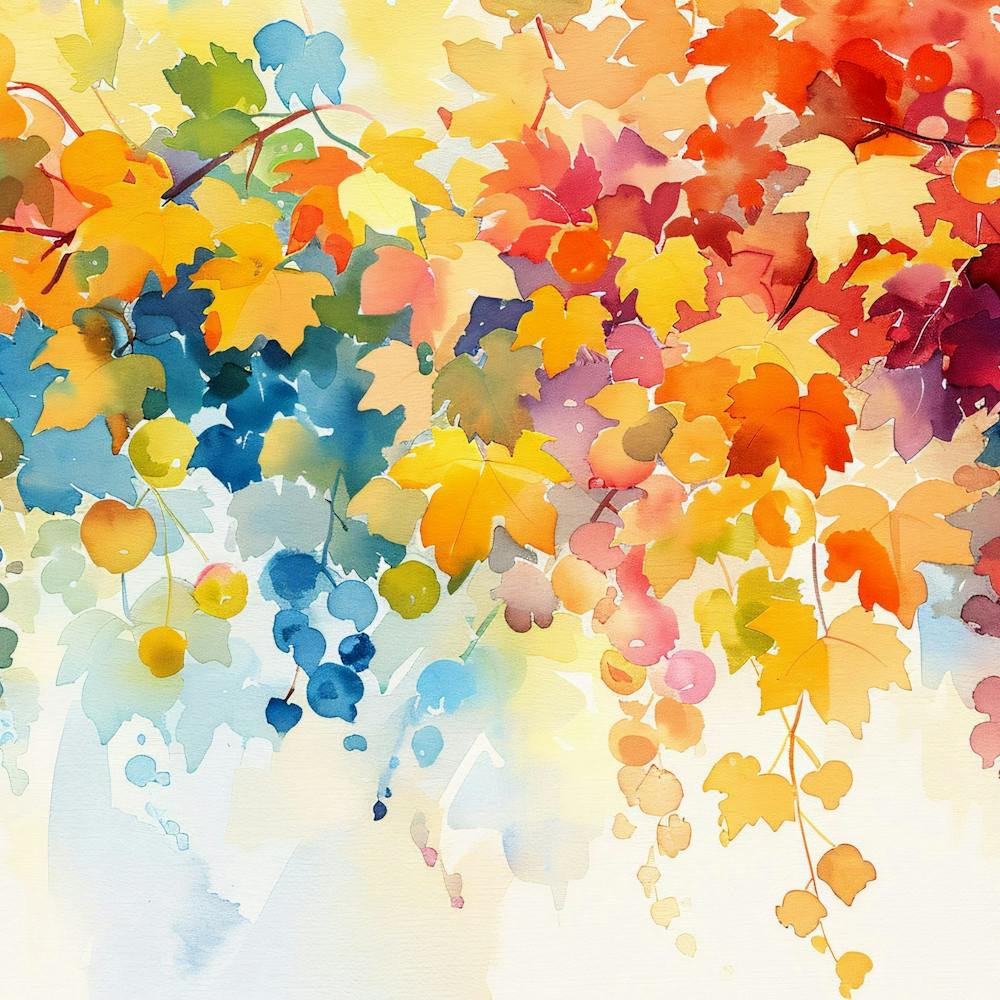 Autumn Leaves Watercolor Painting