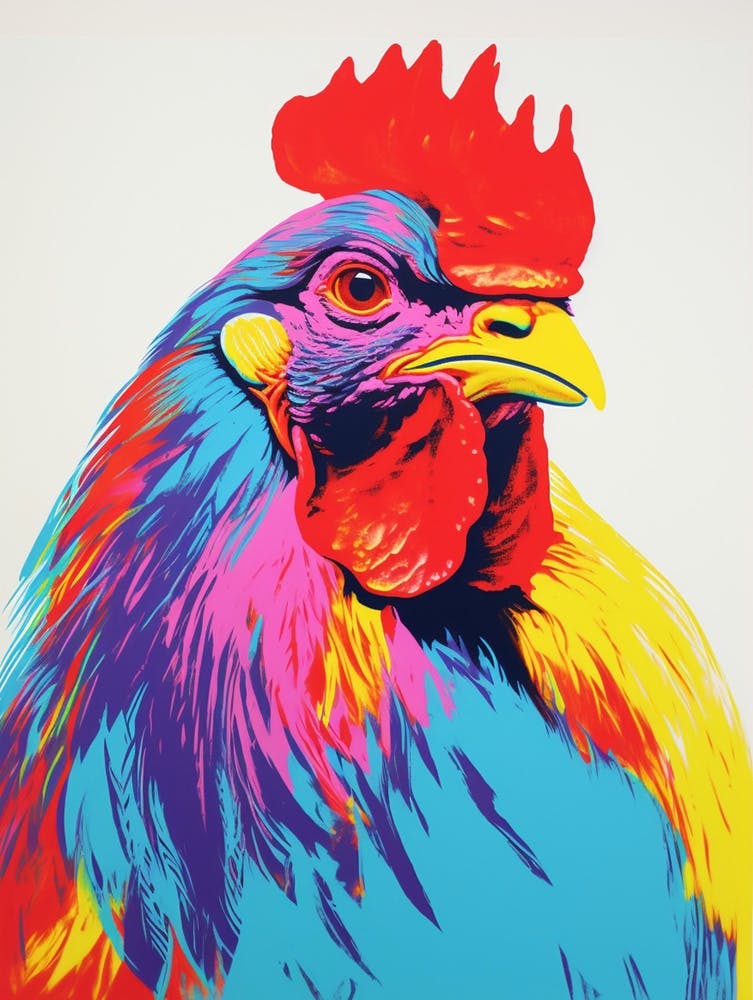 Andy Warhol Style Bird Rooster 2