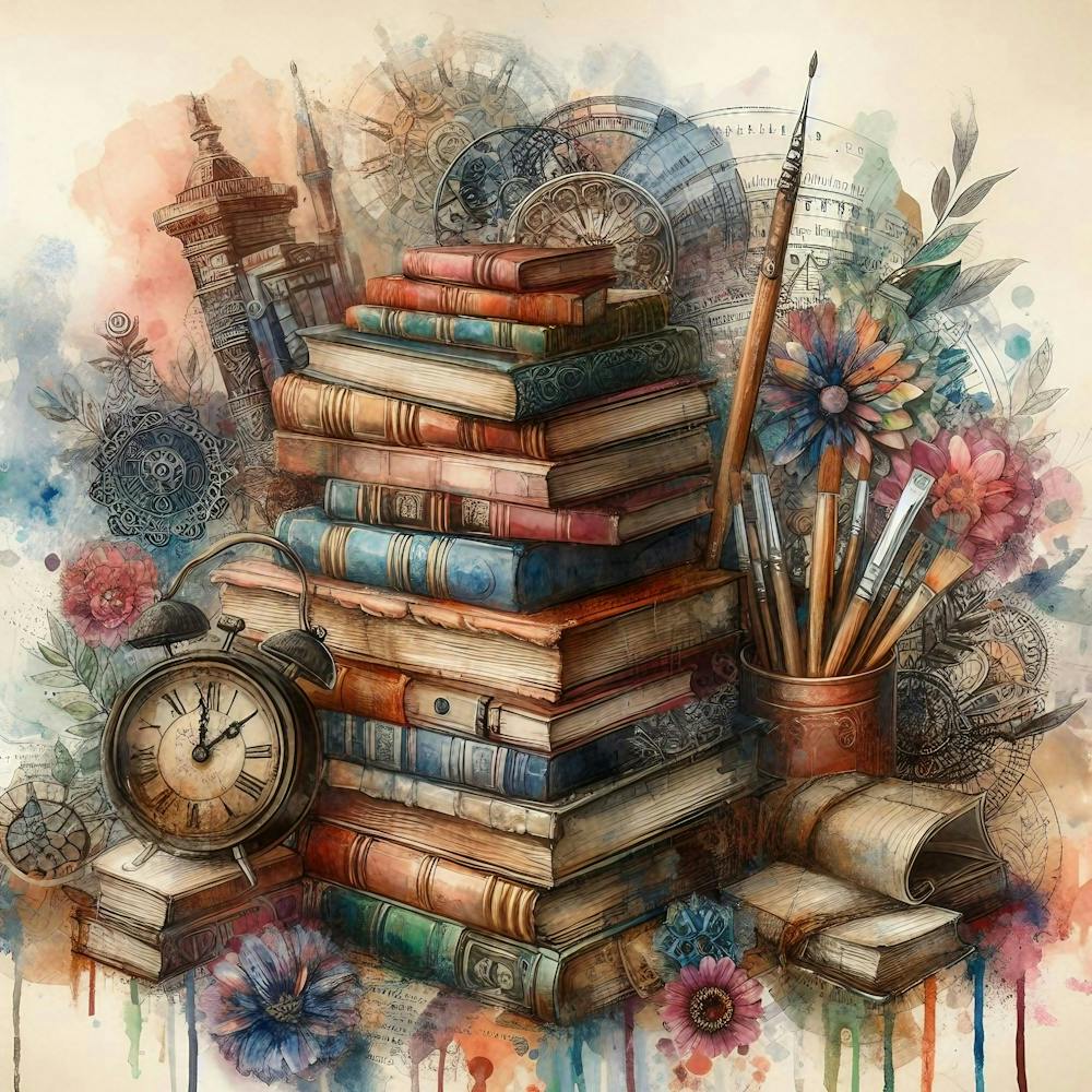 Books And Flowers 3