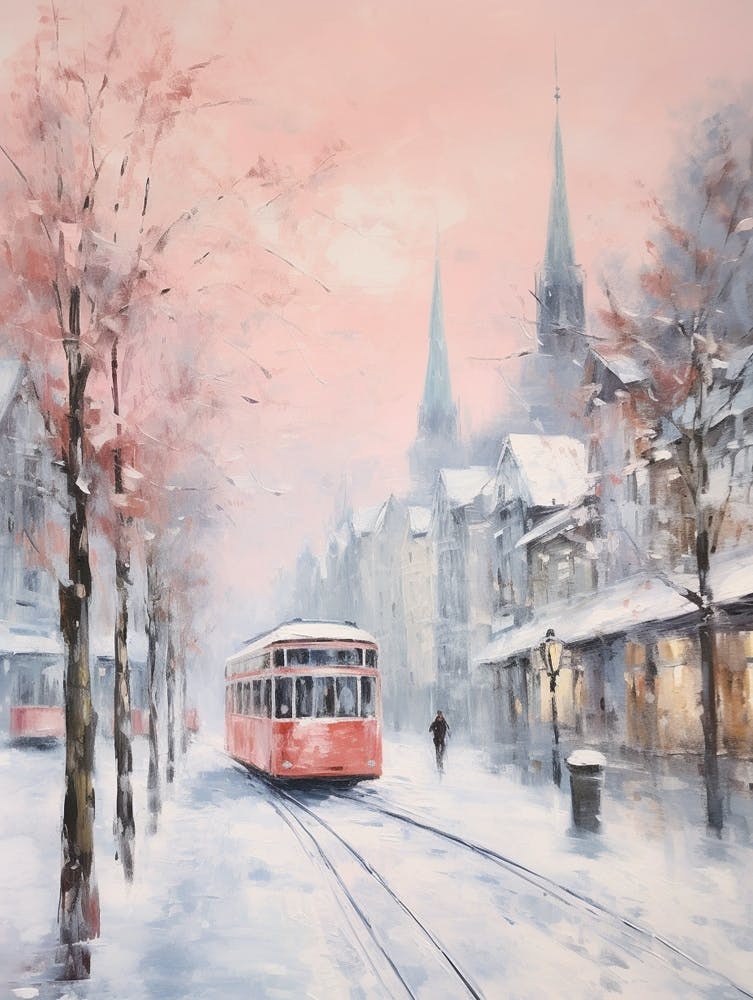 Dreamy Winter Painting Zurich Switzerland 6