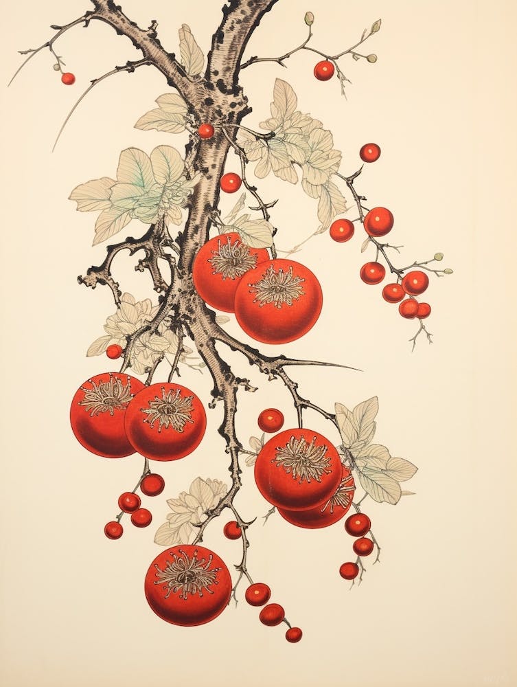 Ume Japanese Plum 2 Vintage Japanese Botanical